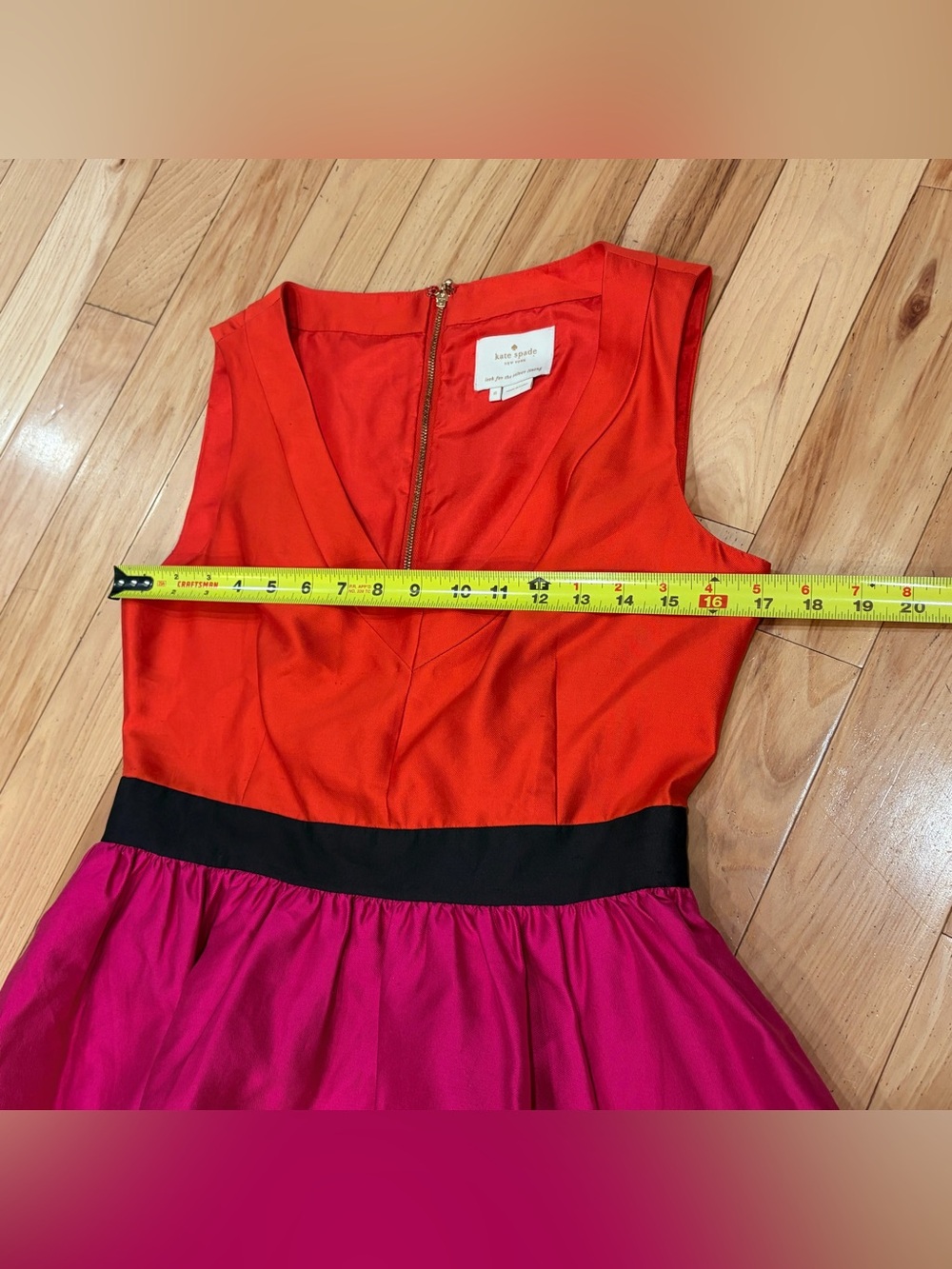 Kate Spade New York Normandy Color Block Fit & Flare Silk Dress - Women’s Size 8 - Picture 6 of 10
